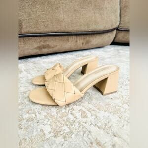 Maurices Khloe Square Toe Woven Chunky Block Heel Mule size 8